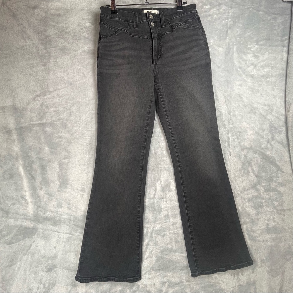 Madewell Women's Dark Gray Mid Rise Kick Out Jeans